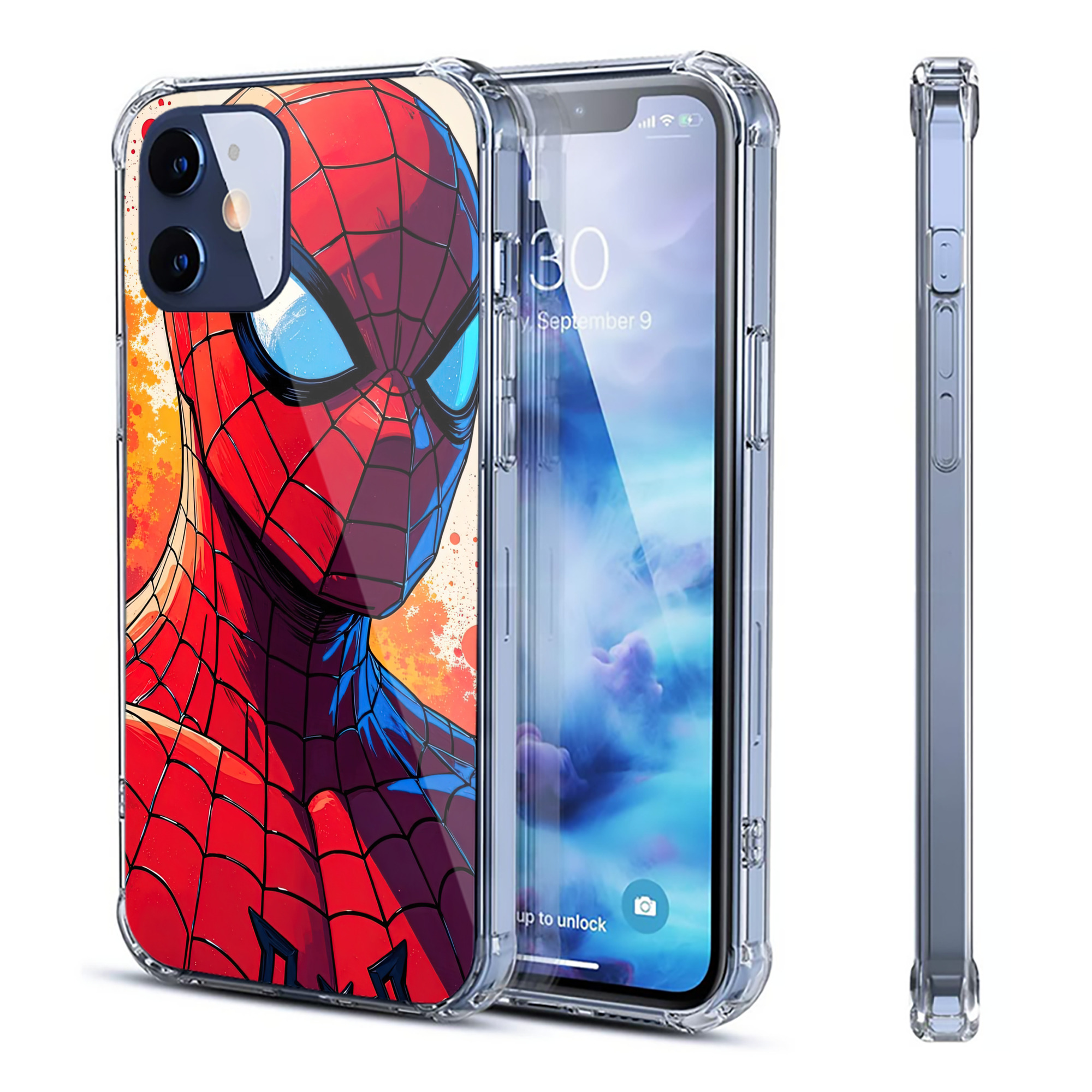 （画像用） Spider Man スパイダーマン 【iPhone 12シリーズ対応】透明スマホケース（クリアソフトケース）